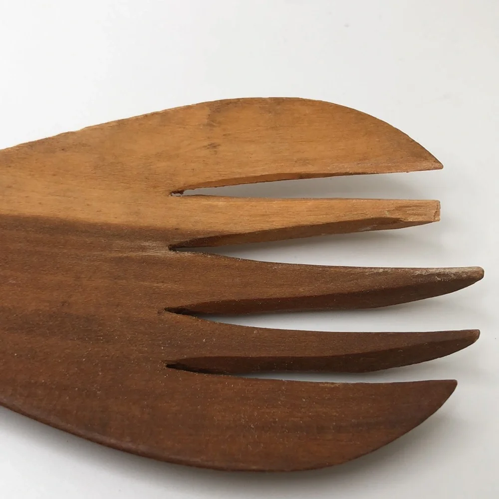 Artisan Brown Wooden Serving Utensils